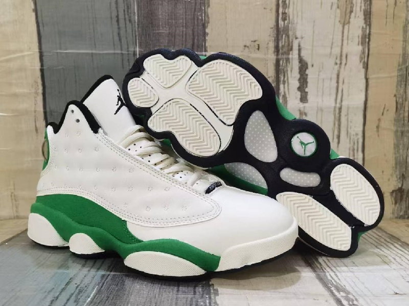 Women's Running weapon Air Jordan 13 White/Green Shoes 022